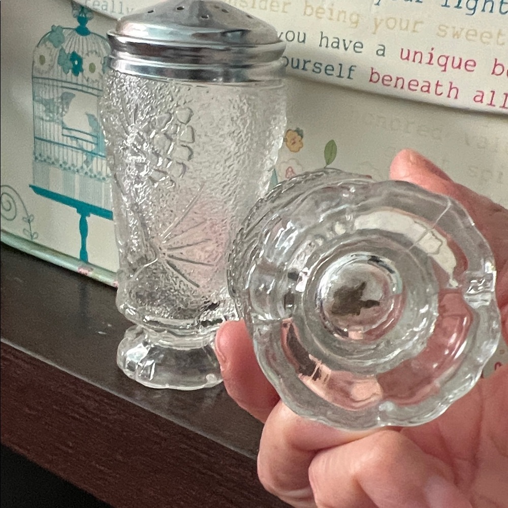 Premium Vintage Tiara Ponderosa Glass Salt and Pepper Shakers - Picture 3 of 6